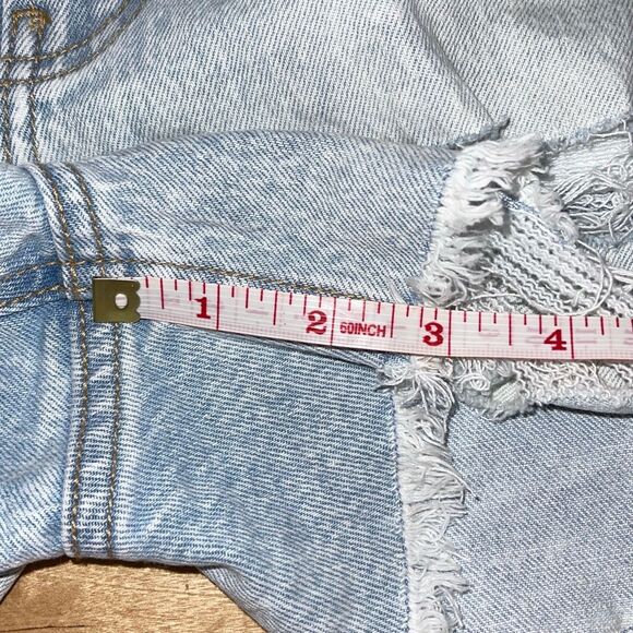 Old Navy OG Super Straight High Rise Distressed Denim Jeans Size 8 - Picture 6 of 8